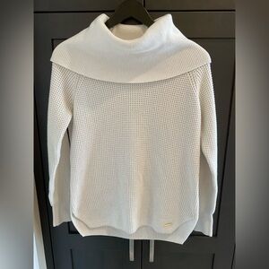 💕🔸MICHAEL Michael Kors Cream Waffle Knit Cowl Neck Sweater Size Small EUC